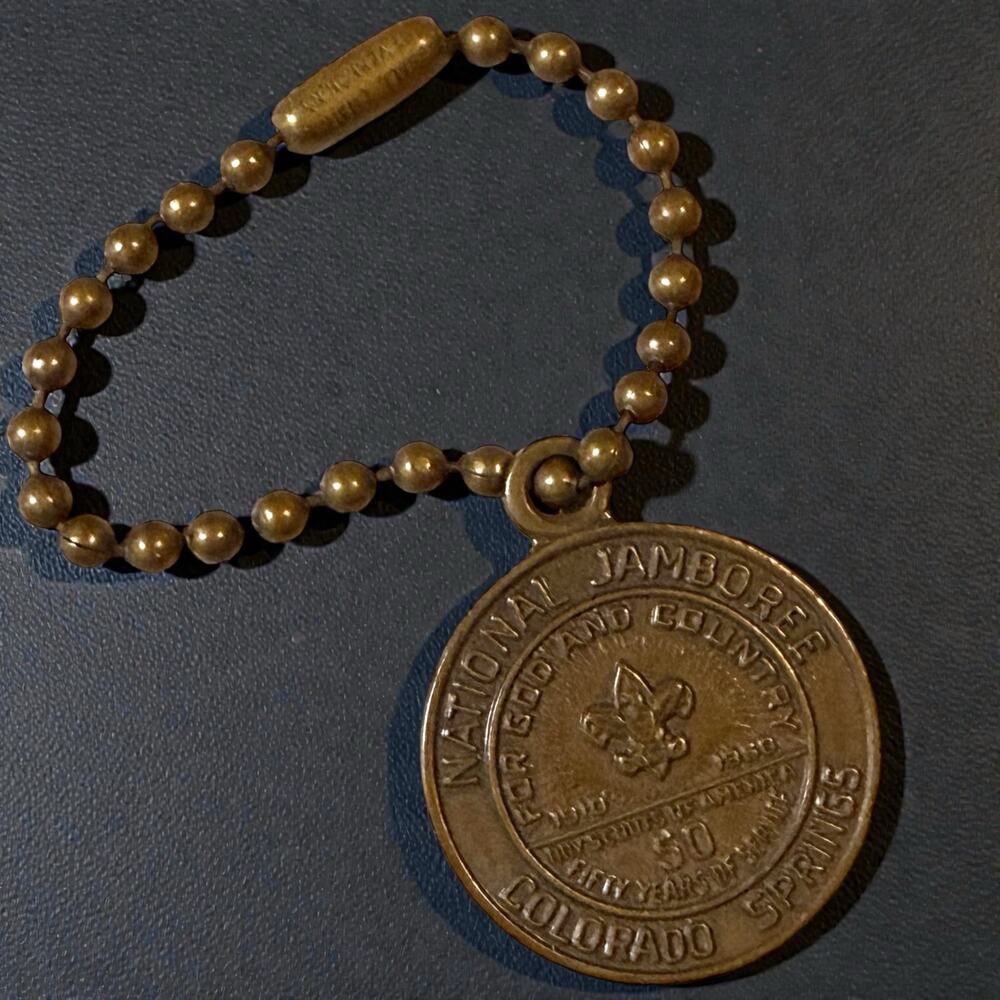 Vintage Boy Scouts of America National Jamboree Colorado Springs Bronze Keychain